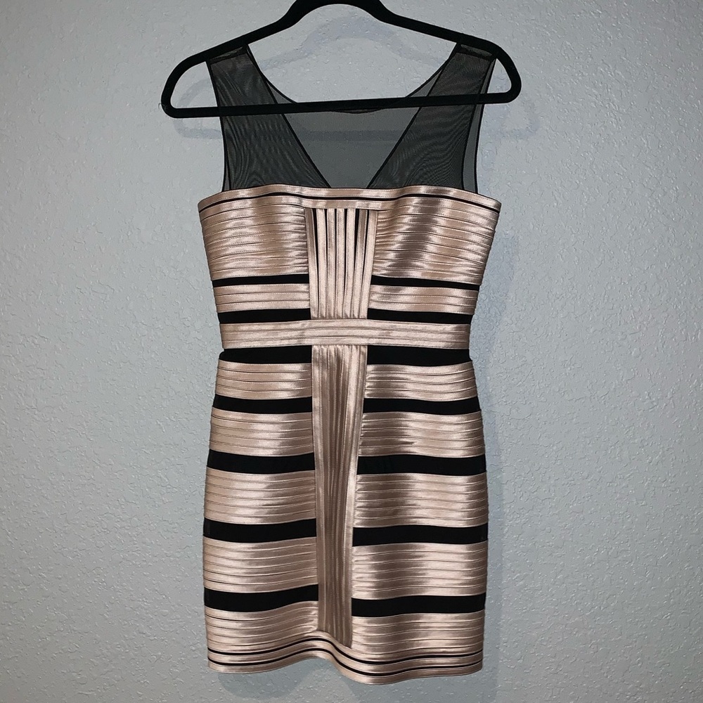 Gold and Mesh Cocktail Dress